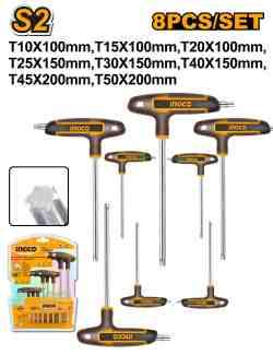 Juego de llaves torx con mango en T de 8 piezas.